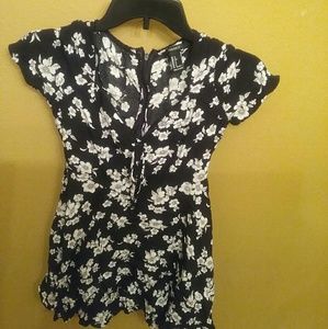 Flowy Mini Dress (floral & cap sleeves)